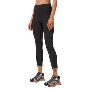 EUC Lululemon Trail Trekker High-Rise Black Ribbed Tights 25"